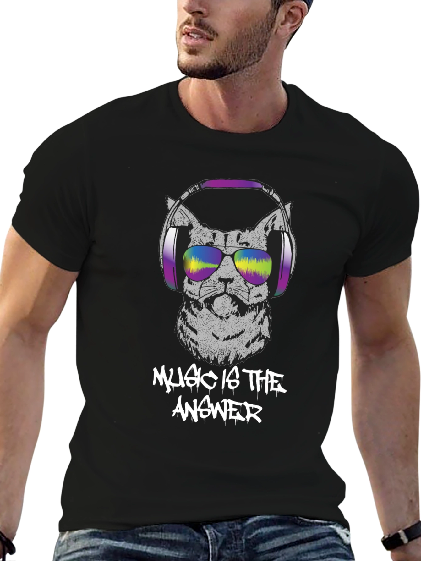 Music is the Answer Cat T-Shirt