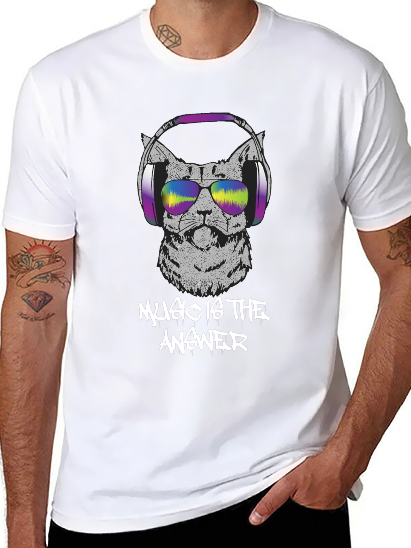 Music is the Answer Cat T-Shirt