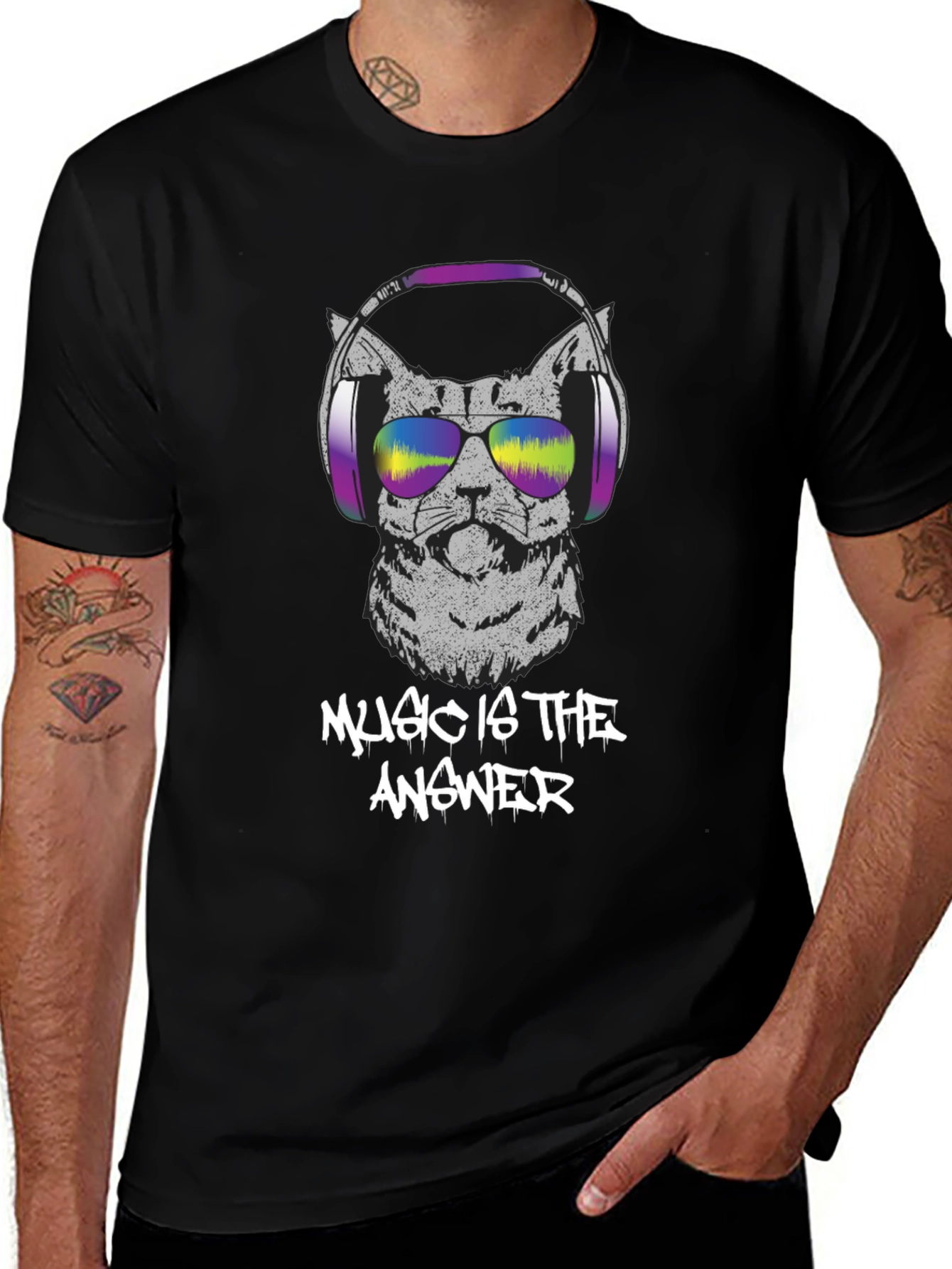 Music is the Answer Cat T-Shirt