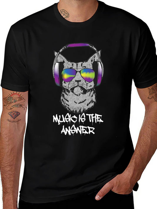 Music is the Answer Cat T-Shirt