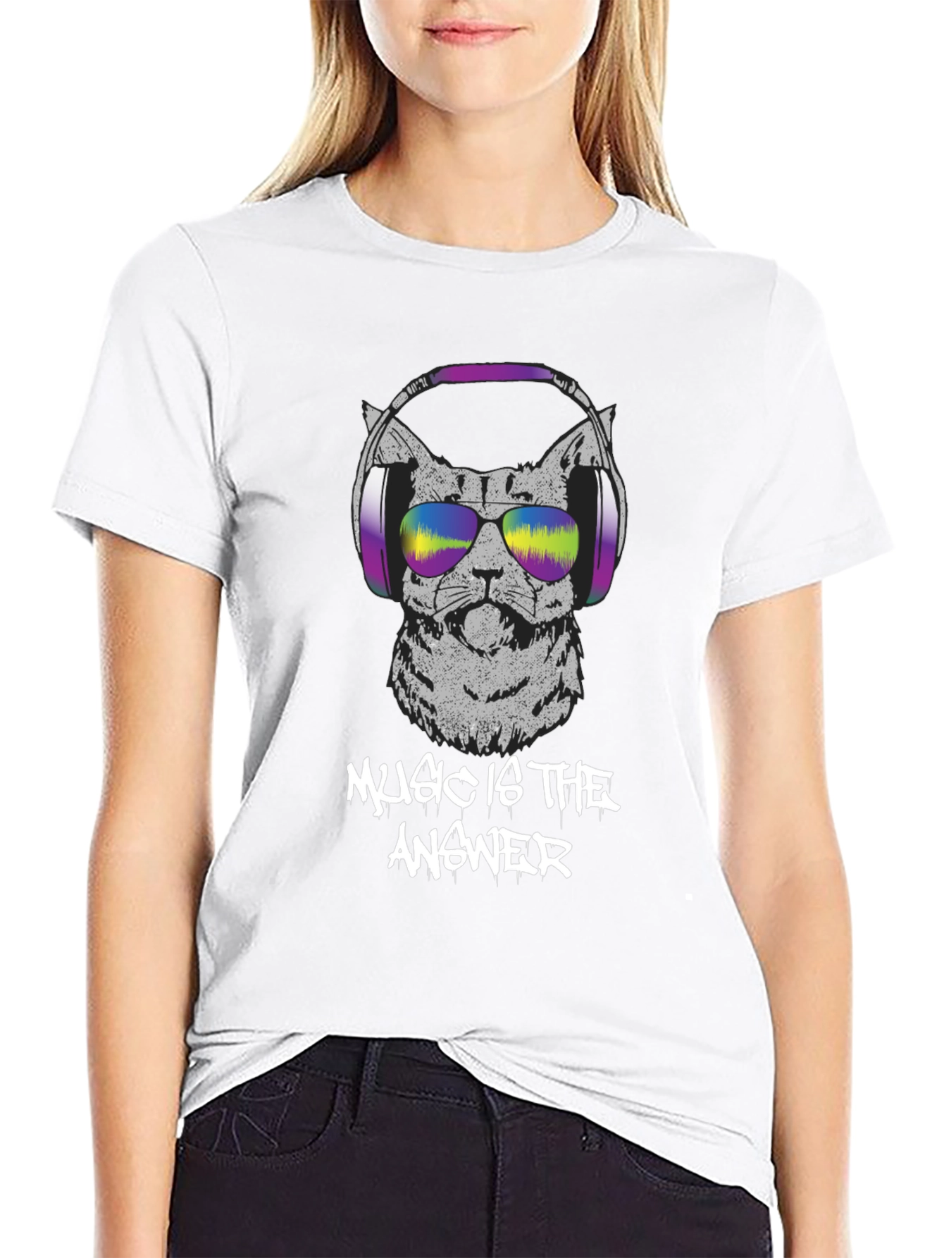 Music is the Answer Cat T-Shirt