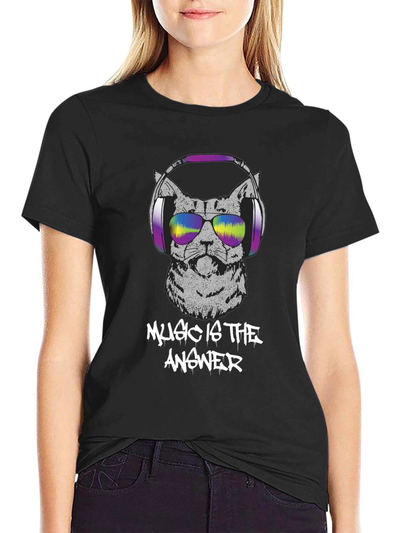 Music is the Answer Cat T-Shirt