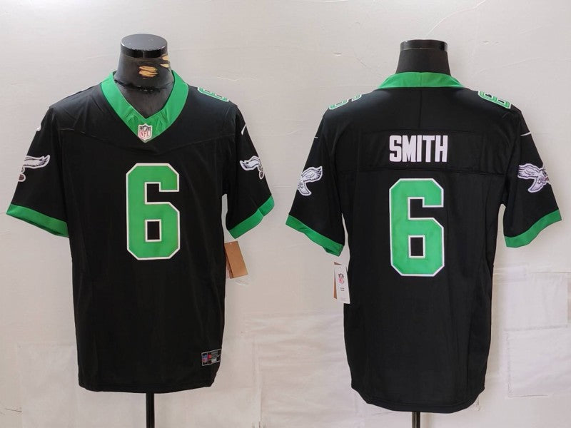 Men's Philadelphia Eagles DeVonta Smith #6 Black Alternate Game Jerseys