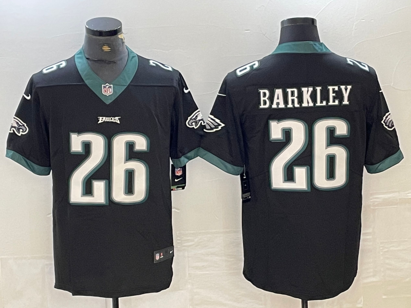 Men's Philadelphia Eagles Saquon Barkley #26 Black Game Player Jerseys
