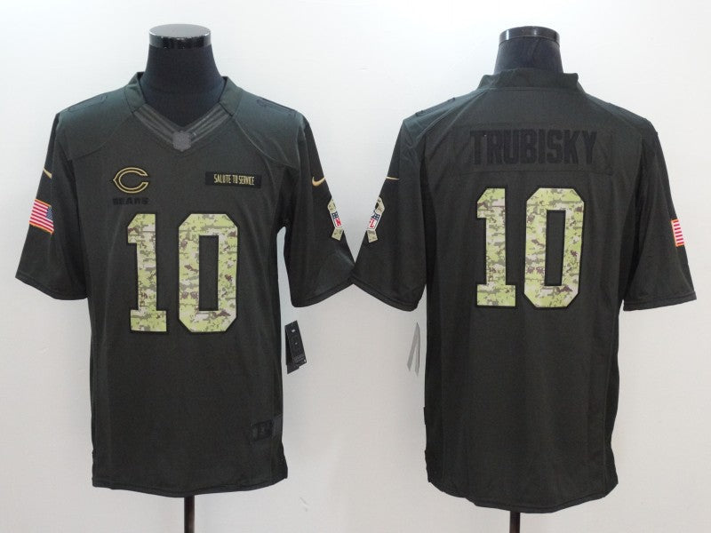 Men's Chicago Bears #10 Mitch Trubisky Black Game Jerseys