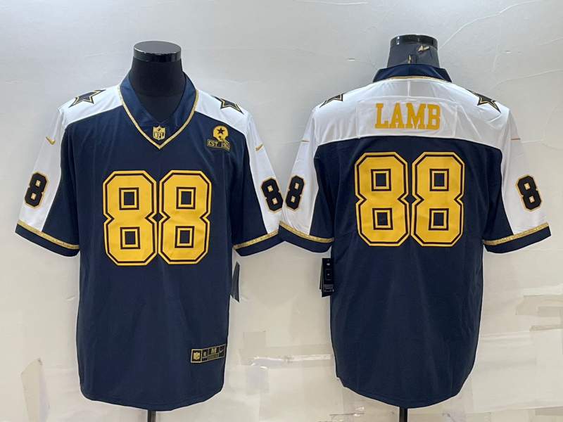 Men's Dallas Cowboys CeeDee Lamb #88 Navy Game Team Jerseys