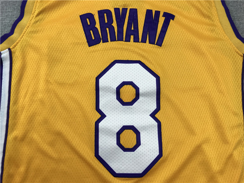 Men's Los Angeles Lakers Kobe Bryant Yellow #8 Swingman Player Jerseys