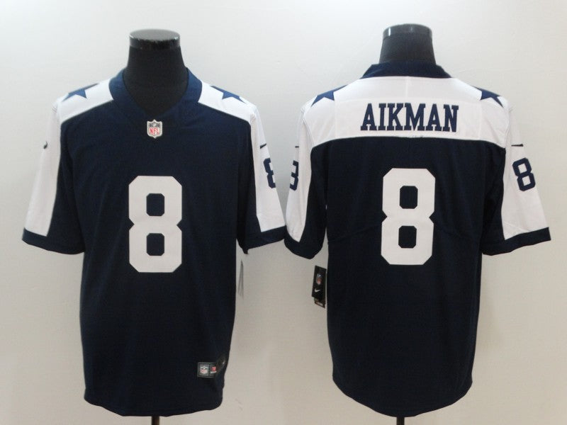 Men's Dallas Cowboys Troy Aikman #8 Navy Game Jerseys