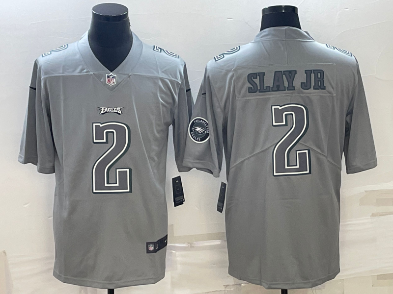 Men's Philadelphia Eagles Darius Slay Jr. #2 Gray Atmosphere Fashion Game Jerseys