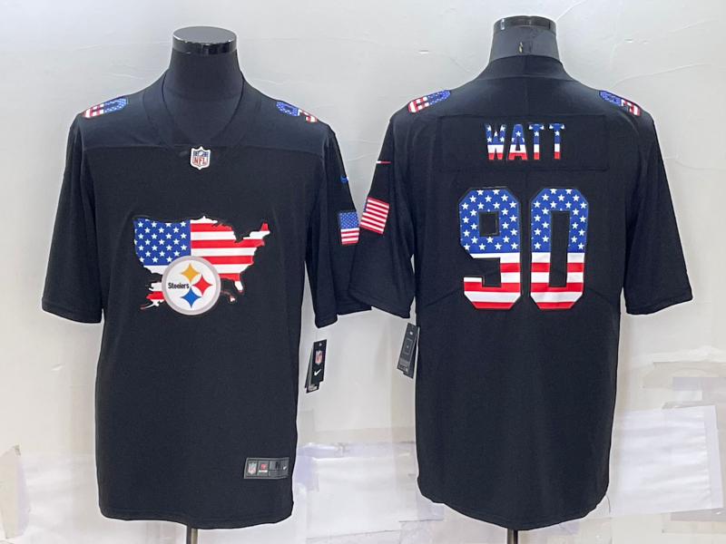 Men's Pittsburgh Steelers #90 T.J. Watt Black Alternate Player Jerseys