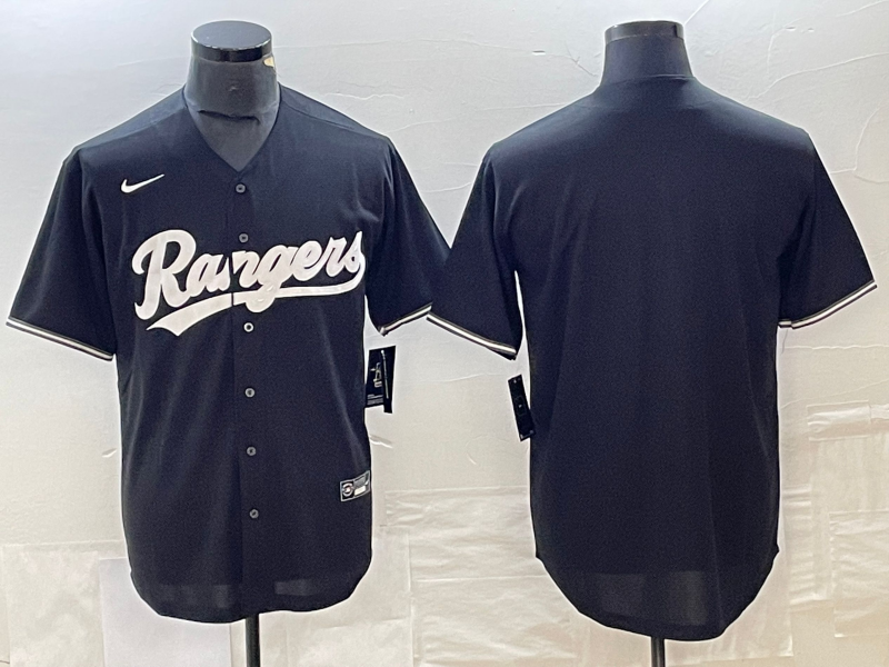 Men's Texas Rangers Black Blank Replica Player Jerseys