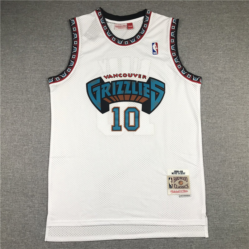Men's Memphis Grizzlies Mike Bibby #10 White Classics Swingman Jerseys