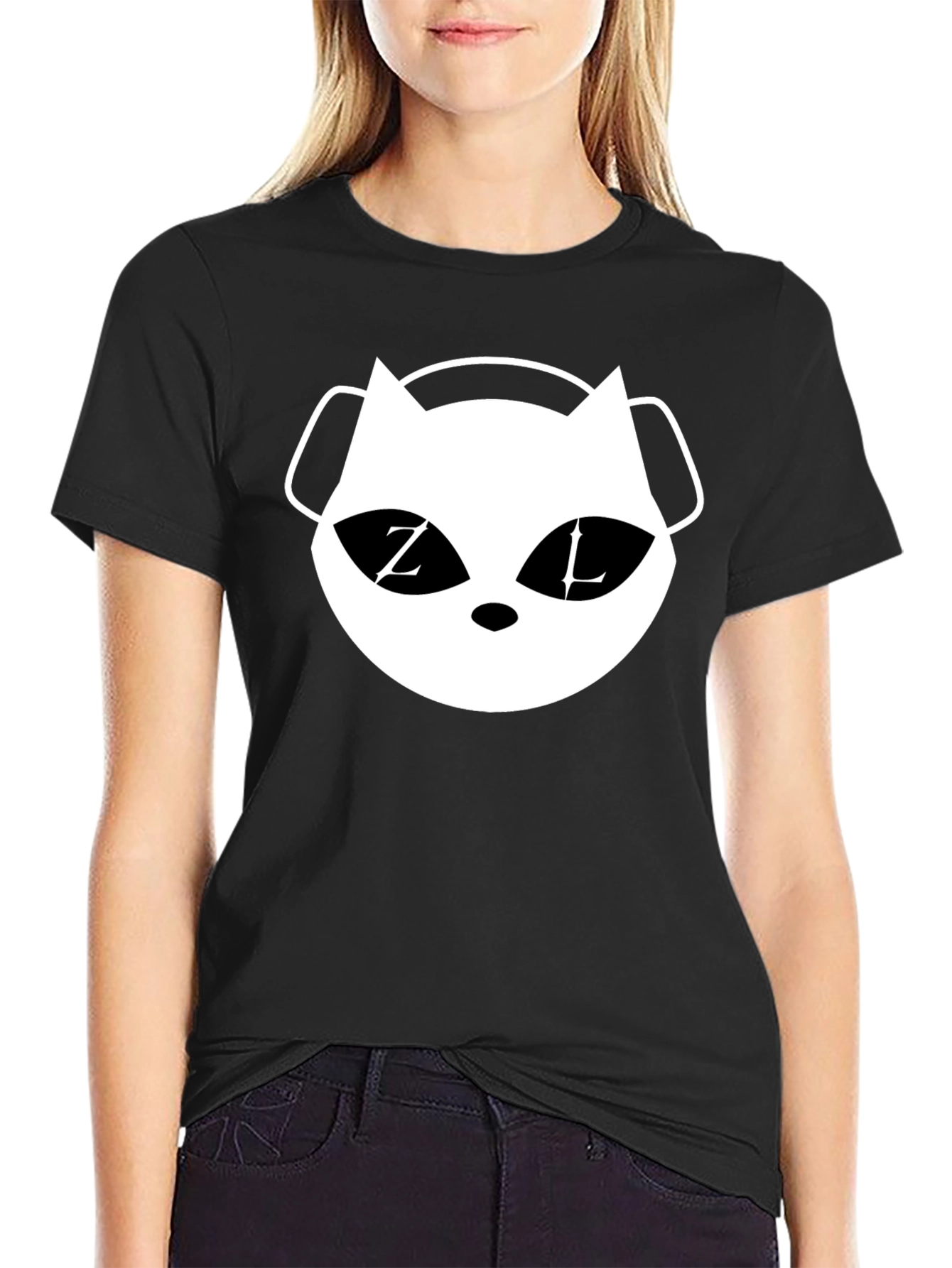 Cat DJ Graphic T-Shirt - Black Cotton Tee