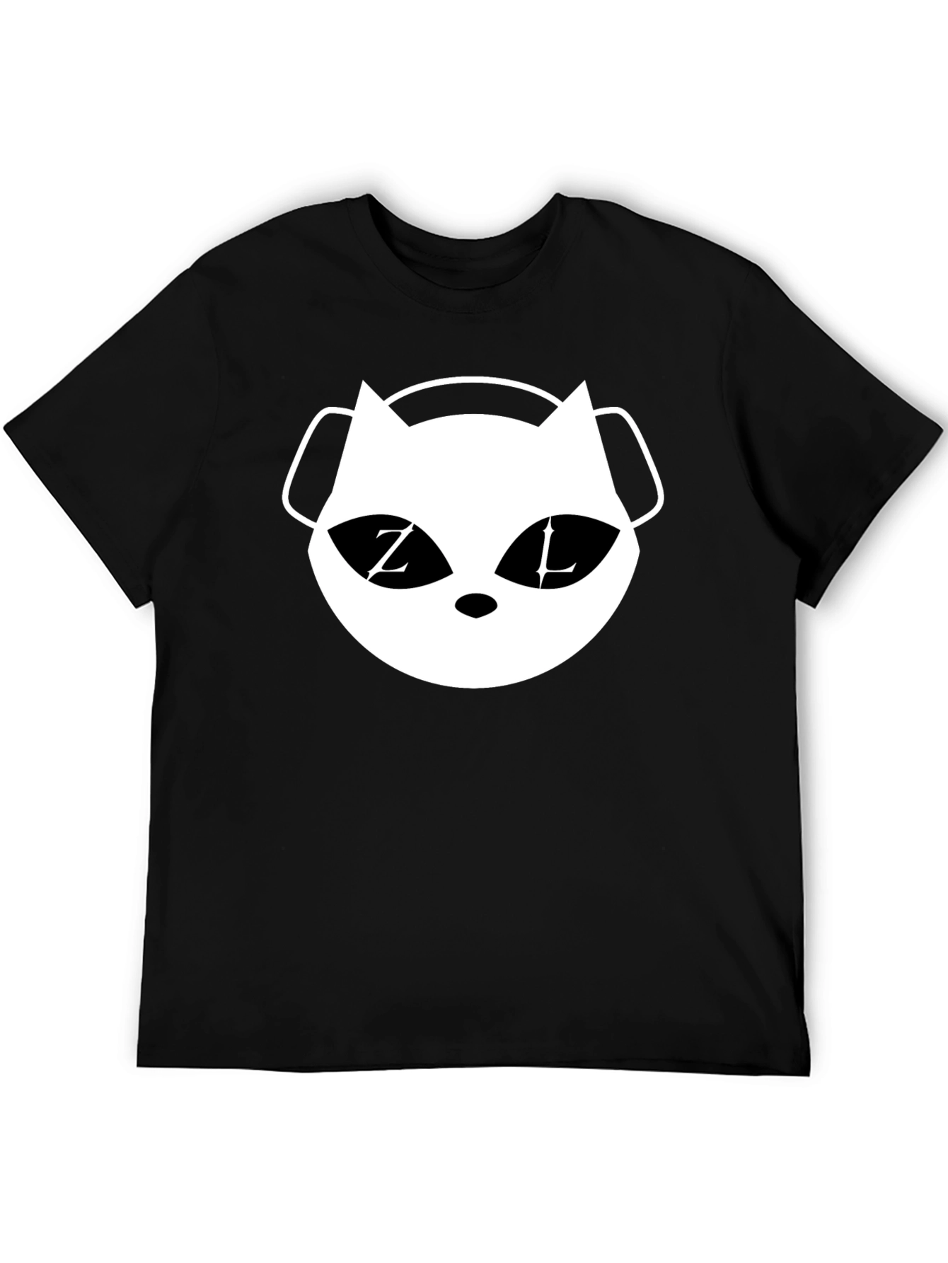 Cat DJ Graphic T-Shirt - Black Cotton Tee