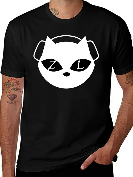 Cat DJ Graphic T-Shirt - Black Cotton Tee