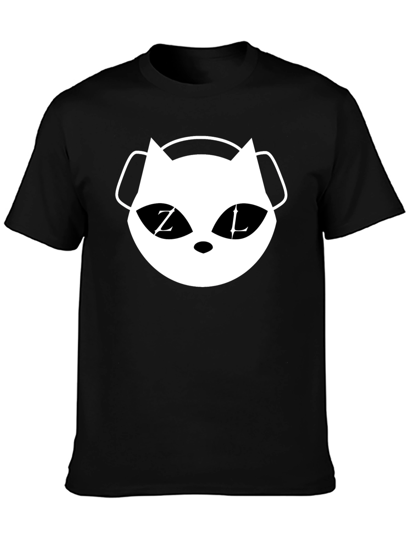 Cat DJ Graphic T-Shirt - Black Cotton Tee