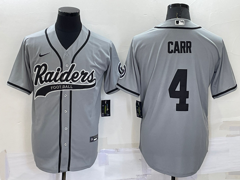 Men's Las Vegas Raiders Derek Carr #4 Gray Game Jerseys Joint Edition