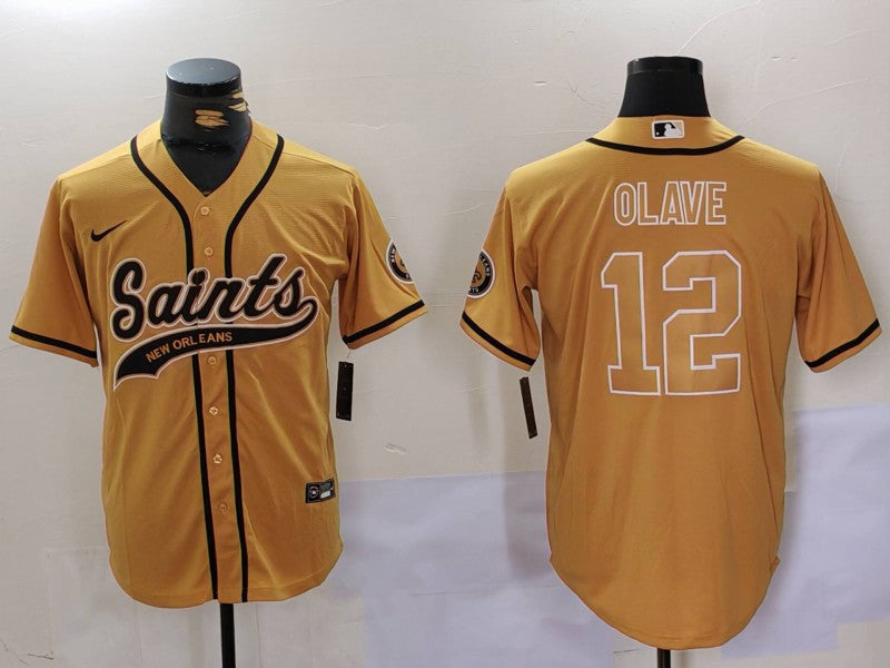 Men's New Orleans Saints Chris Olave #12 Yellow Game Jerseys