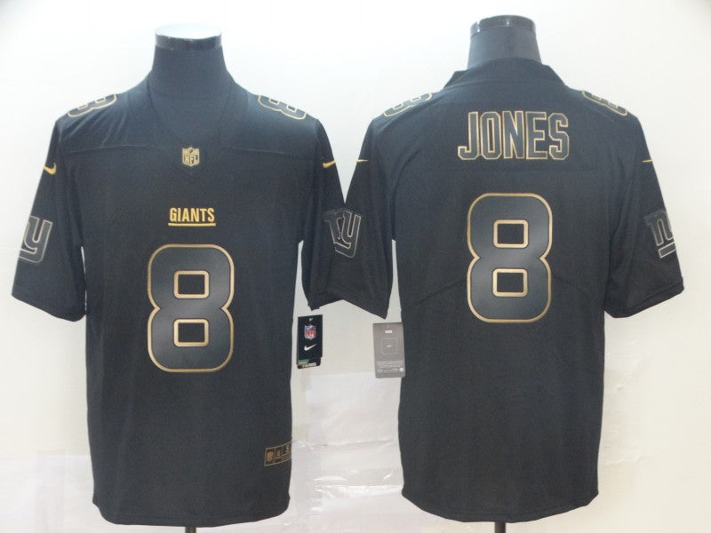 Men's New York Giants Daniel Jones #8 Black Player Game Jerseys