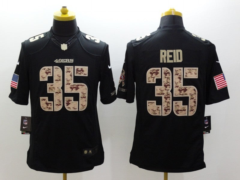 Men's San Francisco 49ers Eric Reid #35 Black Game Player Jerseys