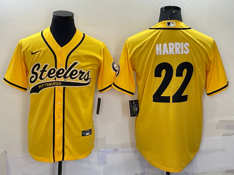 Men's Pittsburgh Steelers Najee Harris #22 Yellow Game Jerseys