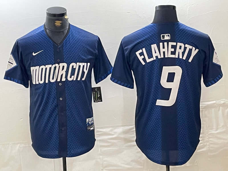Men's Detroit Tigers Jack Flaherty #9 Navy 2024 City Connect Limited Player Jerseys