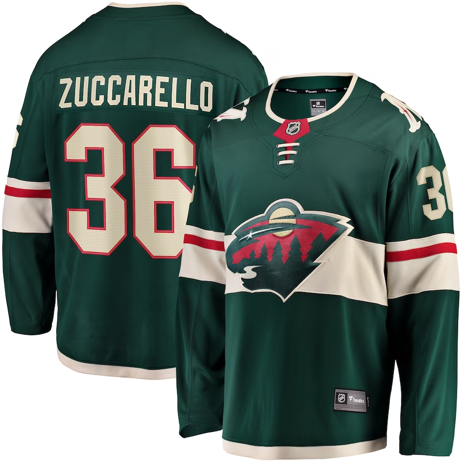 Men's Minnesota Wild Mats Zuccarello #36 Green Home Breakaway Player Jerseys