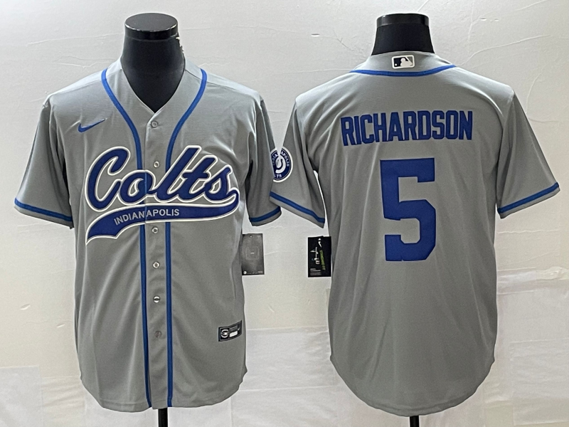 Men's Indianapolis Colts Anthony Richardson #5 Gray Game Jerseys Joint Edition
