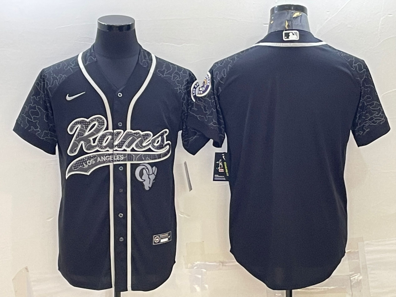 Men's Los Angeles Rams Black RFLCTV Limited Blank Jerseys
