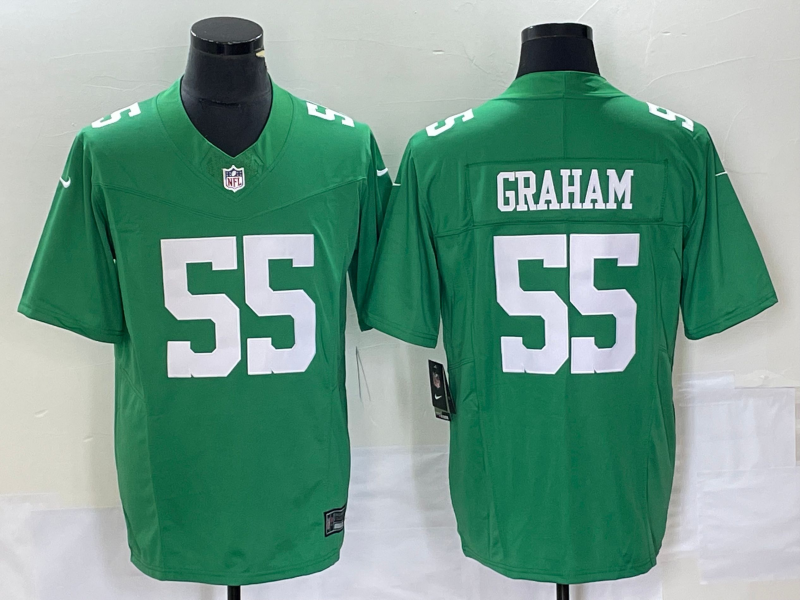 Men's Philadelphia Eagles Brandon Graham #55 Green Game Jerseys