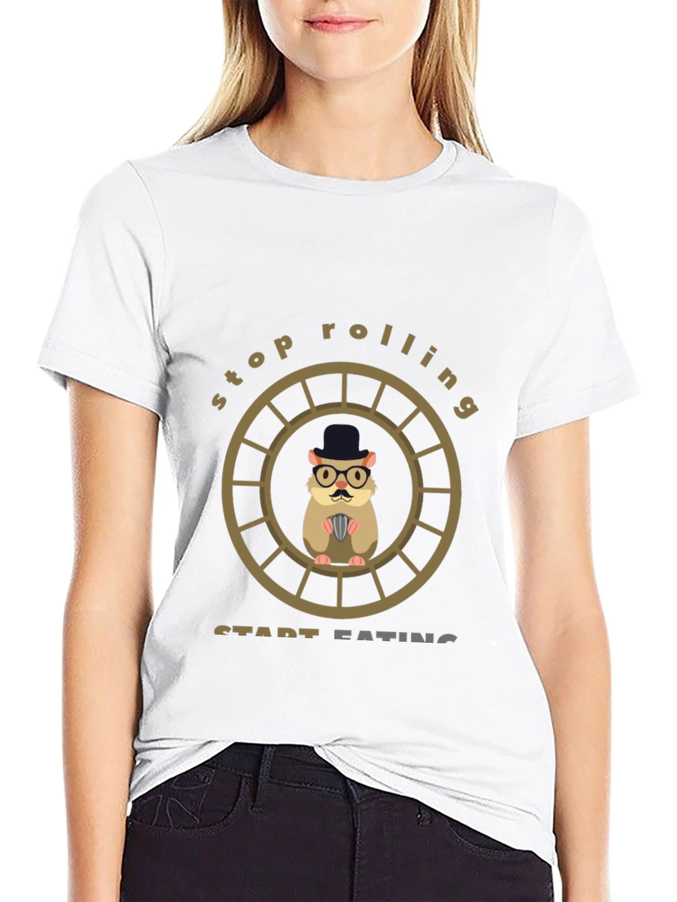 Funny Hamster Stop Rolling Start Eating T-Shirt