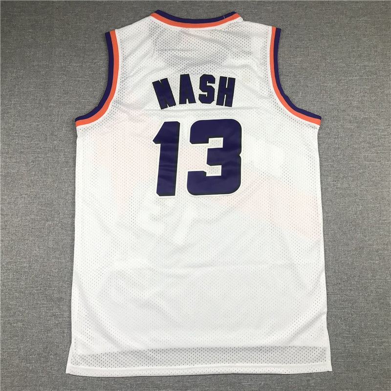 Men's Phoenix Suns Steve Nash #13 White 1996-97 Throwback Stitched Jerseys