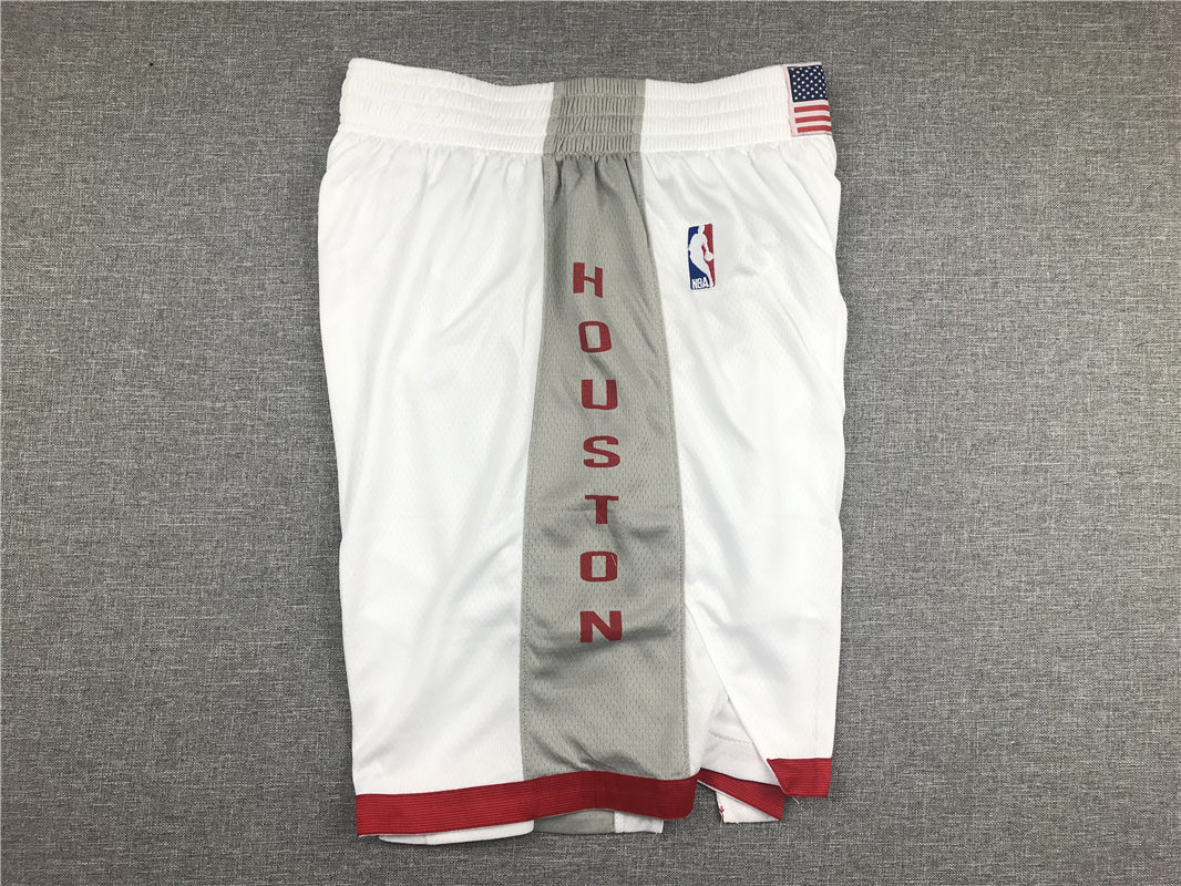 Men's Houston Rockets White Pocket Shorts1