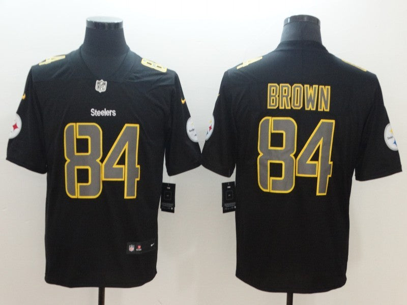 Men's Pittsburgh Steelers Antonio Brown #84 Black Authentic Game Jerseys