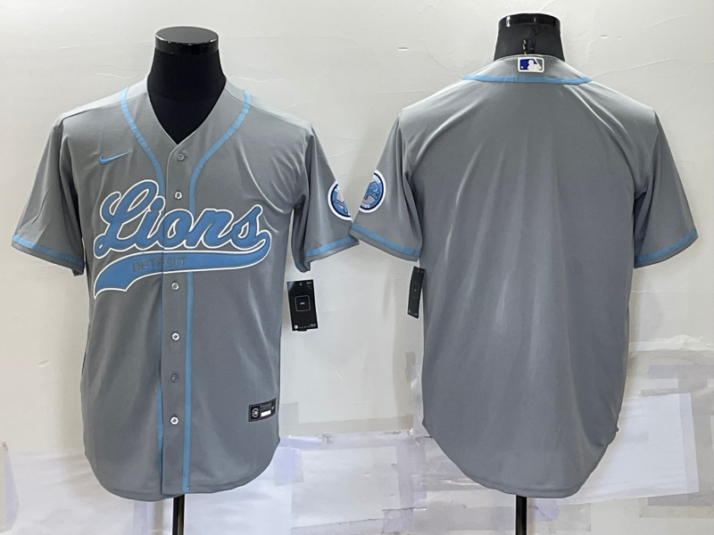Men's Detroit Lions Gray Blank Jerseys