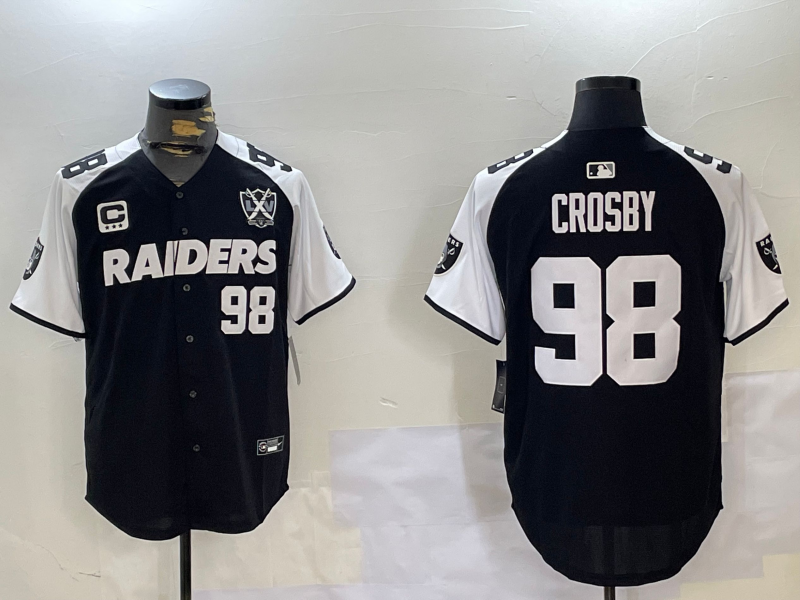 Men's Las Vegas Raiders Maxx Crosby #98 Black Team Game Jerseys