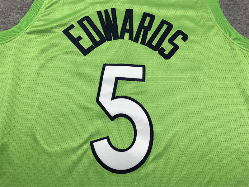 Men's Minnesota Timberwolves Anthony Edwards #5 Green Swingman Jerseys