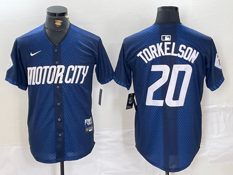 Men's Detroit Tigers Spencer Torkelson #20 Navy 2024 City Connect Limited Player Jerseys