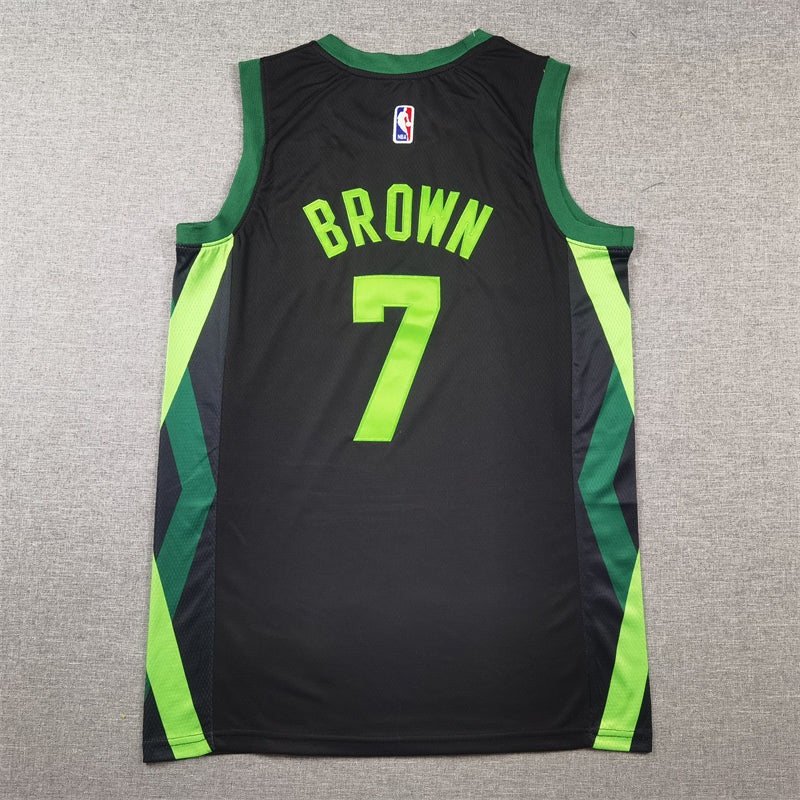Men's Boston Celtics Jaylen Brown #7 Black 2024/25 Swingman Player Jerseys - City Edition