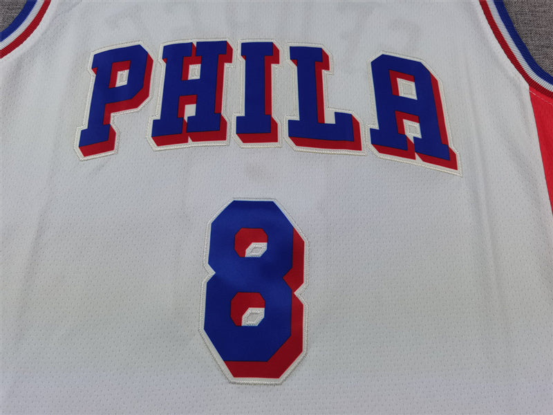 Men's Philadelphia 76ers Paul George #8 White Swingman Jerseys - Association Edition