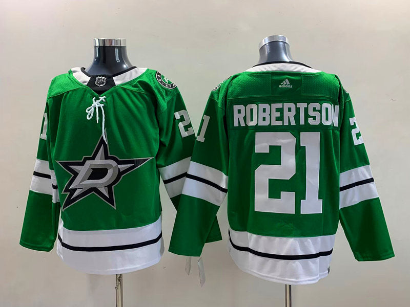 Men's Dallas Stars Jason Robertson #21 Kelly Green 2017/18 Home Breakaway Replica Jerseys