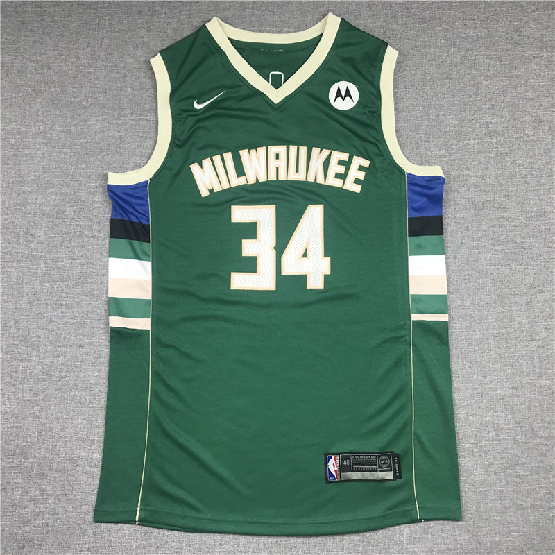 Men's Milwaukee Bucks Giannis Antetokounmpo #34 Green Player Jerseys