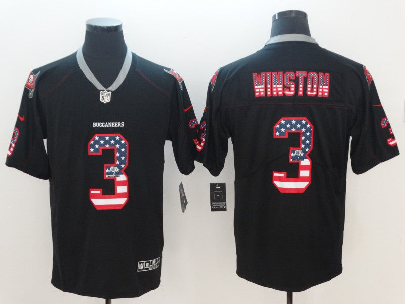 Men's Tampa Bay Buccaneers Jameis Winston #3 Black Alternate Game Jerseys