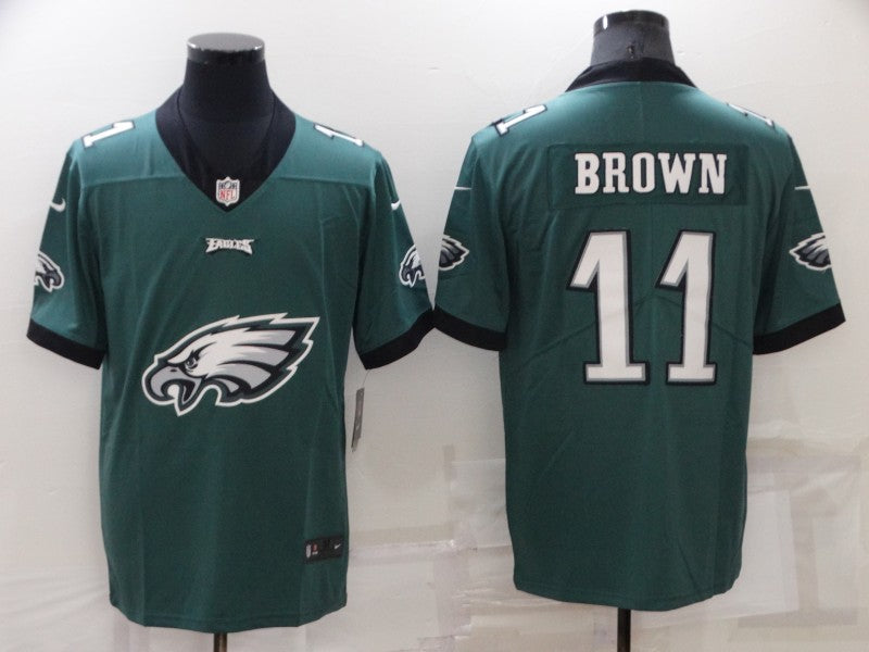 Men's Philadelphia Eagles A.J. Brown #11 Midnight Green Game Player Jerseys