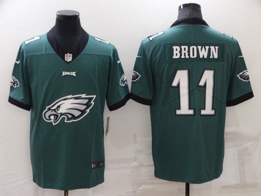 Men's Philadelphia Eagles A.J. Brown #11 Midnight Green Game Player Jerseys