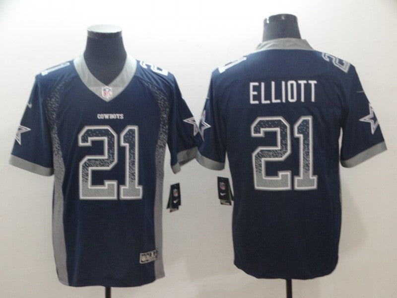 Men's Dallas Cowboys Ezekiel Elliott #21 Navy Alternate Game Jerseys