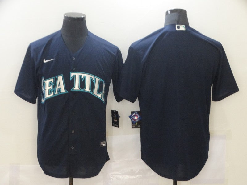 Men's Seattle Mariners Navy Alternate Replica Blank Jerseys