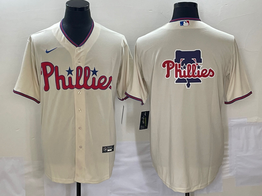 Men's Philadelphia Phillies Beige Replica Team Jerseys