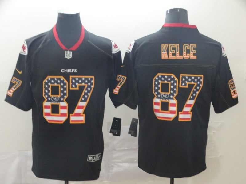 Men's Kansas City Chiefs Travis Kelce #87 Black Alternate Game Jerseys