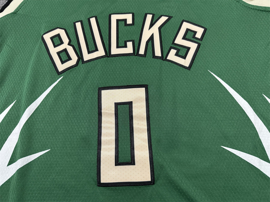 Men's Milwaukee Bucks Damian Lillard #0 Green Swingman Jerseys